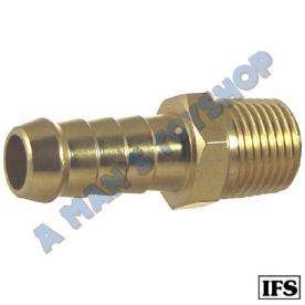BRASS TAILPIECE 1/4 MALE X 3/8 HOSE BARB