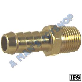BRASS TAILPIECE 1/4"THREAD X1/2"HOSE