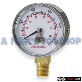 GAUGE 50MM DIAL 0-1000 KPA BOTTOM ENTRY