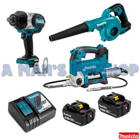 NLA*18V 3PC WRENCH, GREASE GUN, BLOWER