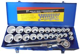 SOCKET SET 3/4 DRIVE 27 PCS AF&MET