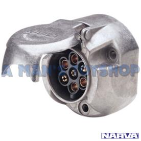 TRAILER SOCKET 5 PIN LARGE ROUND METAL