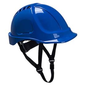 HARD HAT BLUE - VENTED WITH CHIN STRAP