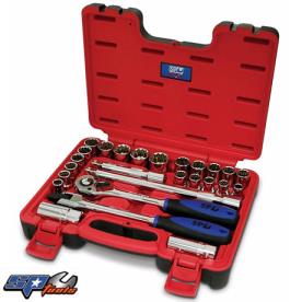 SOCKET SET 1/2" DR 26 PIECE METRIC/AF