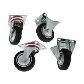 CASTORS 40MM X 4 - 2 SWIVEL, 2 FIXED BLK
