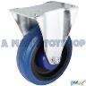 CASTOR 125MM BLUE RUBBER FIXED PLATE