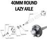 AXLE 1650MM x 40MM ROUND W/ FORD HUBS