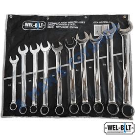 SPANNER SET METRIC 10PCE RING OPEN END