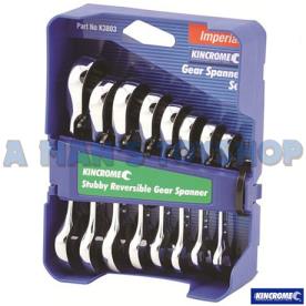 SPANNER SET STUBBY AF 8PCE RING/OPEN REV