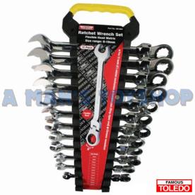 SPANNER RATCHET SET METRIC 12PCE R/OPEN