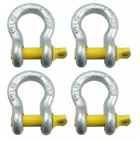 BOW SHACKLES 1000KGS LOAD GALVANISED 4PC