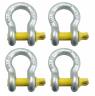 BOW SHACKLES 1000KGS LOAD GALVANISED 4PC