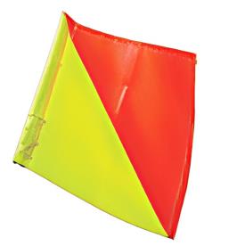 SIGN WARNING FLAG NYLON RED/YELL ON POLE