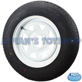 WHEEL & TYRE ASSY 13" FORD WHITE RIM