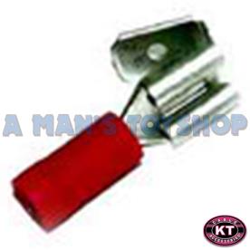 PIGGY BACK TERMINAL 6.3MM RED 100 PIECE