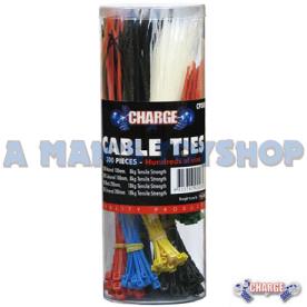 CABLE TIE SET MIXED COLOUR 300 PIECE