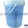 BUCKET PLASTIC TRANSPARENT WITH LID 19L