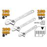 ADJUSTABLE WRENCH SET 3 PIECE CHROME