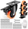 CASTOR WHEEL SET 75MM SWIVEL/BRAKED PVC