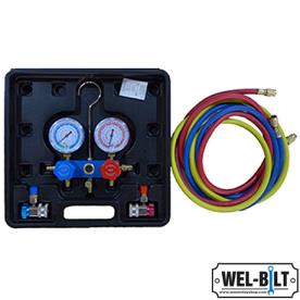 AIR CON MANIFOLD GAUGE KIT & HOSES