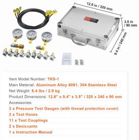 HYDRAULIC 3 GAUGE PRESSURE  TEST KIT 11P