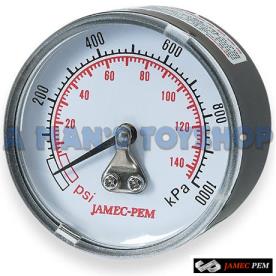 GAUGE 0-150PSI DUAL SCALE REAR 1/4"