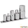 ADAPTOR SET 5 PCE 1/4 TO 1/2 CHROME