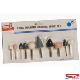 MOUNTED STONES 10PCE 1/4 & 1/8  SHANK