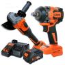 IMPACT WRENCH 1/2"DR & ANGLE GRINDER KIT