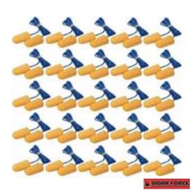 FOAM EAR PLUG SET 25 PAIRS CORDED