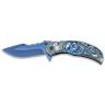 SKULL KNIFE BLUE STAINLESS BLADE 90MM